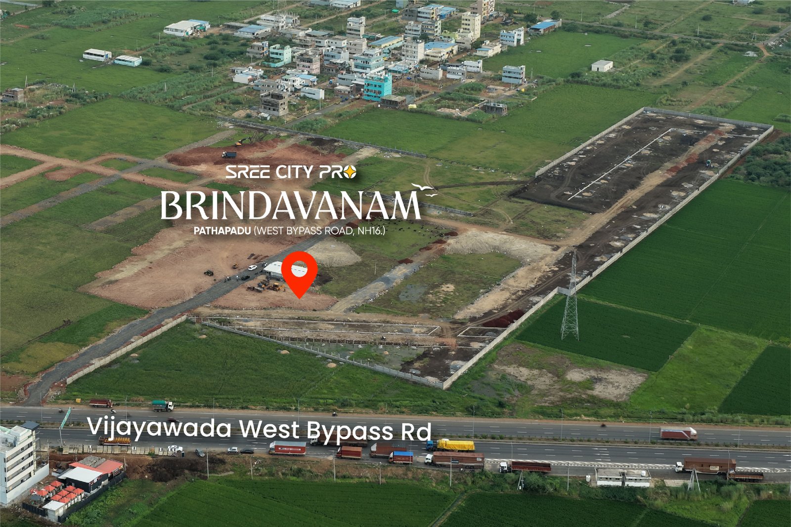 Brindavanam West Bypass location, Pathapadu
